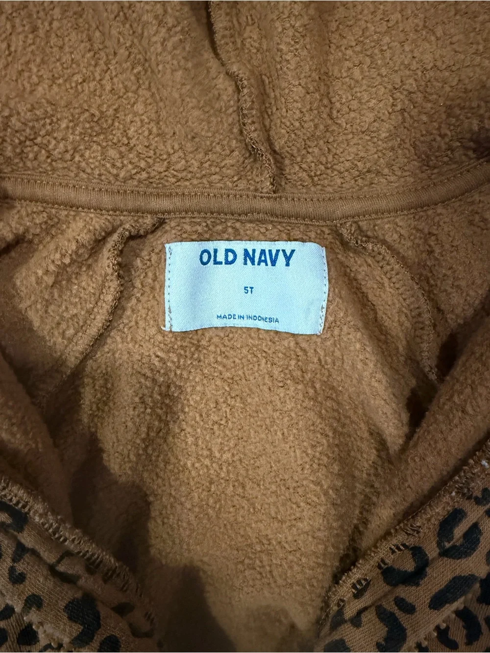 Old Navy Kids Leopard Print Hooded Jacket - Brown & Black